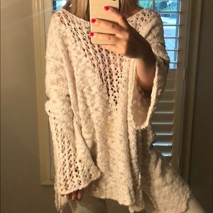 Free People White Flow Sweater